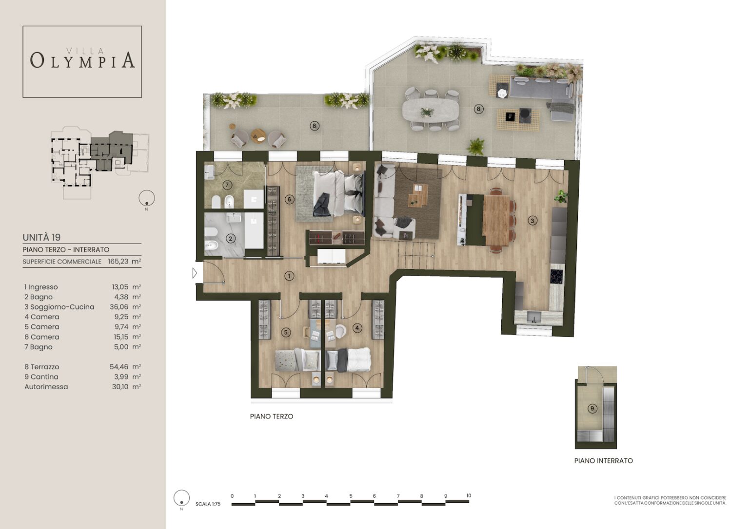 Floor plan of Apartment 19 at Villa Olympia in Desenzano del Garda, Lake Garda